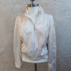 Women's Elegant Cream Bomber Jacket